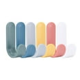 thumbnail image 1 of Matsuzay 4/6PCS Gancho de toalla Colgador de puerta de plástico Perchero de pared autoadhesivo Percheros para sombreros Almacenamiento y organización del hogar Mezcla de colores 6 piezas, 1 of 6