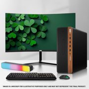 Restored HP Dark Single Premium Desktop Computer PC – AMD Processor,16GB ARGB RAM,512GB SSD,RGB Keyboard with AI Copilot Key and Mouse,RGB Soundbar,Windows 11