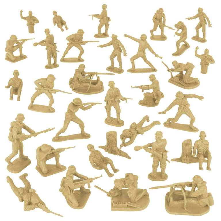 BMC CTS WW2 German Infantry Plastic Army Men - 32pc Tan Soldier