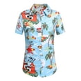 thumbnail image 1 of SSLR Women Santa Claus Ugly Hawaiian Christmas Shirts Tropical Aloha Beach Shirt Button Down Shirts, 1 of 8