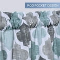 thumbnail image 3 of Moroccan Kitchen Curtains Tier & Valance Set, Lattice Pattern Cotton Blend Cafe Bathroom Curtains for Small Windows,Gray/Teal 58"*24"*2+58"*15", 3 of 7