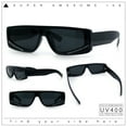 thumbnail image 2 of Womens Rhinestone Bling Narrow Rectangle Flat Top Plastic Fashion Sunglasses All Black, 2 of 8
