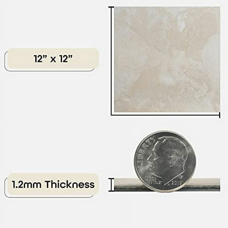 Achim 12x12 1.2mm Peel & Stick Vinyl Floor Tiles 20 Tiles/20 Sq