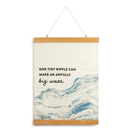 Demdaco Big Wave Nautical Blue 18.5 x 14 Cotton and Birch Wall Art Sign