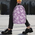 thumbnail image 2 of Easygdp Purple Butterflies Floral Mochila Ligera de 15 Pulgadas para Estudiantes, Mochila Cómoda para la Escuela y Viajes, Correas Ajustables, 2 of 6