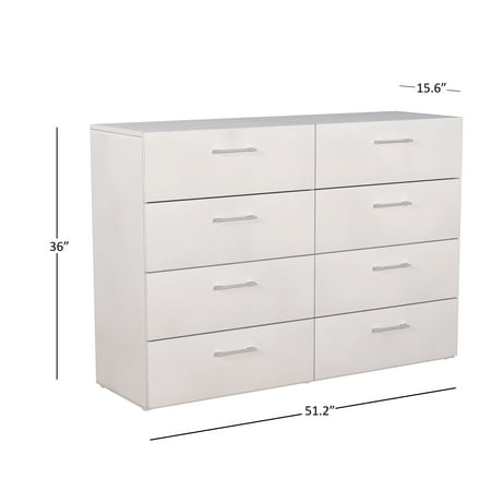 Lundy 8-Drawer Dresser, White, by Hillsdale Living Essentials - Walmart ...