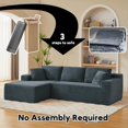 thumbnail image 4 of Cloud Sectional Couch,Modern Modular Sleeper Sectional Sofa with Deep Seat,Corduroy Boneless Couches with L-Shape Chaise for Living Room, Bedroom, Apartment (Dark Grey, Left Facing Chaise), 4 of 6