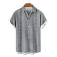 thumbnail image 3 of Fnooota Mens Short Sleeve Shirts, Vacation Colored Summer Fashion Button Down Shirts Gray Size L, 3 of 5