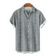 thumbnail image 4 of Blusa y camisa de manga corta con cuello vuelto Camisa casual para hombre Camisa de bolos vintage de manga corta Camisas de verano de playa cubana Camisa con botones Blusa para hombre Poliéster, 4 of 6