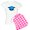 With Pink Pant, variant on CafePress - Blue Graduation Cap Women's Light Pajamas - Women's Short Sleeve Print T-Shirt and Pants Light Cotton Pajama Set