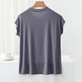 thumbnail image 6 of Women's Tank Tops Modal Cotton Tshirts Cap Sleeve Crew Neck Summer Casual Loose Fit Basic Tee Shirts Workout (L, Gray), 6 of 7
