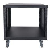 STRK-M8U Sound Town 8U Universal Steel Rack, w/ 3 Locking Casters, Vented Side Panels for Audio Video, Server and Network Equipment (STRK-M8U)