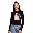 thumbnail image 6 of Wicked Glinda  Glinda Best Witch Women's Black Long Sleeve Baby Tee-XXL, 6 of 7