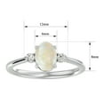 thumbnail image 5 of SuperJeweler 1 Carat Oval Shape Opal and Two Diamond Ring In 14 Karat White Gold For Women, 5 of 6