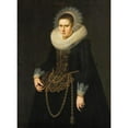 thumbnail image 2 of Cornelis van der Voort 11x14 Black Ornate Wood Framed Double Matted Museum Art Print Titled: Portrait of a 22-Year-Old Woman (1622), 2 of 5