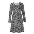 thumbnail image 4 of Neewe Fall Dresses for Women 2025 Boho Floral V Neck Long Sleeve Casual A-Line Mini Dress Sundress with Pocket, 4 of 7