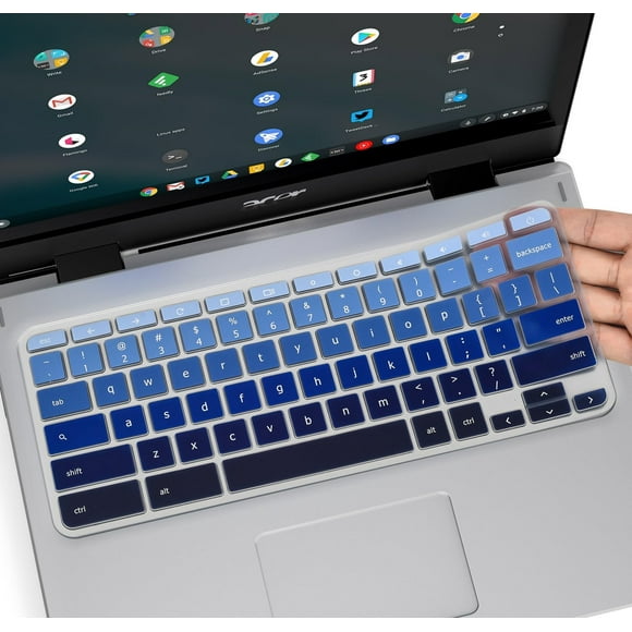 shiyou-Acer Chromebook Keyboard Cover, Ultra Thin Anti-Dust Skin for New 11 CB3-131 / R 11 CB5-132T / 13.3" R 13 CB5-312T, US Layout, Gradual Blue