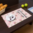 thumbnail image 2 of Placemat, Pioneer Flower Floral Print Pattern Place Mats Table Mat Set Of 2, PVC Washable Placemats for Party Kitchen Dining Decoration, 18x12 Inch, Fade Resistant, 2 of 6