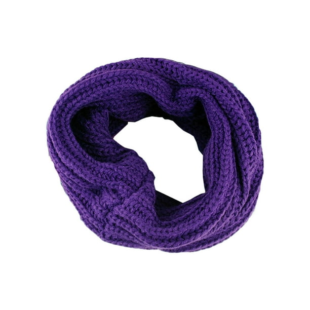 Bufanda chal de mezcla de lana tejida de un solo círculo para mujer, cálida y gruesa, para el invierno (morado)