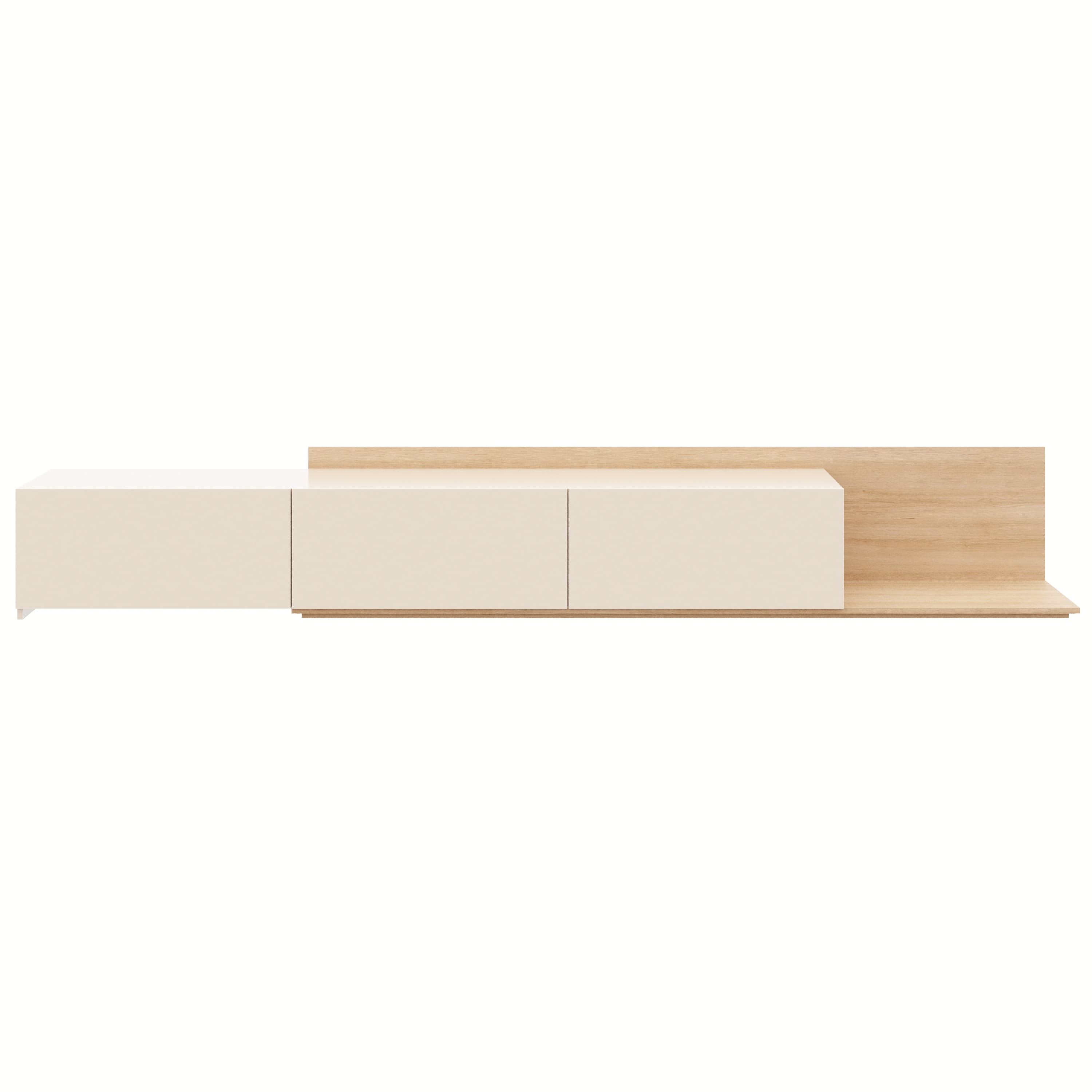 Meuble TV extensible (66-108 po) Nexera Noa, Chêne Blond Naturel