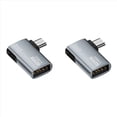 thumbnail image 1 of 2X 4K OTG Cable Adapter Power Supplied Micro-USB to USB with Angle Design. Suitable for Tablet, TV(Right),2 x 4K OTG Cable Adapter,Silver, 1 of 3