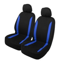 Unique Bargains 4pcs Universal Car Seat Covers Durable Head Rest Cover Blue Black