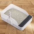 thumbnail image 6 of Open Top Cat Litter Box with High Side, Anti-Splashing Cats Litter Pan with with Litter Sifting Scoop, Semi-Closed Detachable Cat Cleaning Basin Kitten Toilet for Small Animal/Rabbit, 6 of 7