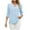 Summer Tops Sky Blue, variant on Womens Summer Dressy Blouses, 3/4 Sleeve Shirts for Women Casual Loose Fit Hollow Lace Patchwork V Neck T-Shirts