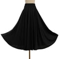 thumbnail image 4 of Kaerm Women's Ruffle High Waist Elastic Waistband Dance Skirts Ballroom Dance Stage Performance Black XL, 4 of 6