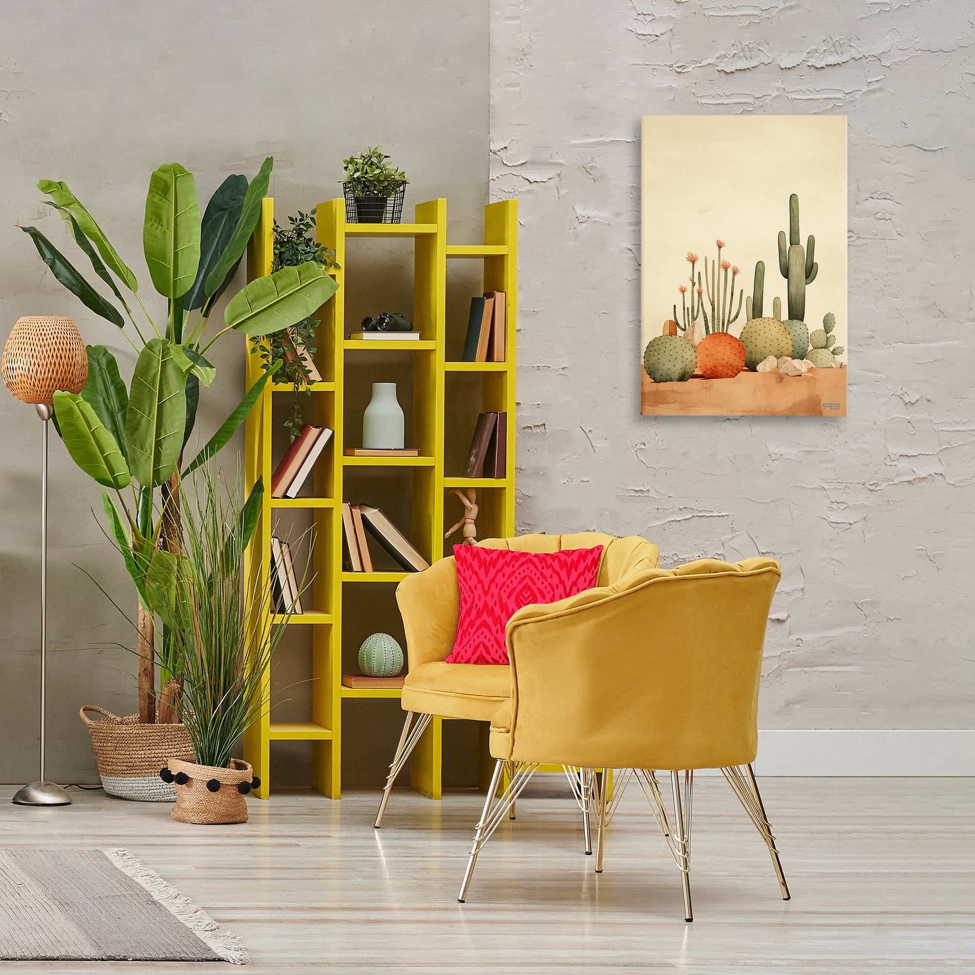 Stupell Industries Desert Cactus Scenery Landscape Painting Gallery Wrapped Canvas Art Print Wall Art, 20 x 30