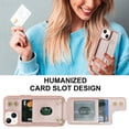 thumbnail image 4 of for iPhone 14 Case with Card Holder Crossbody Lanyard Strap Leather Wallet Case with Magnetic Clasp Kickstand Heavy Duty Protective Back Flip Phone Cover for Women,Rosegold, 4 of 6