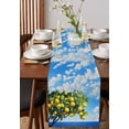 thumbnail image 4 of Coastal Lemon Table Runner Cotton Linen 36 Inch Holiday Dresser Scarves, Summer Ocean Sea Yellow Fruits Leaf Tree Tablerunner for Kitchen Coffee Dining Bedroom Dinner Scarf Décor 13''x36'', 4 of 9