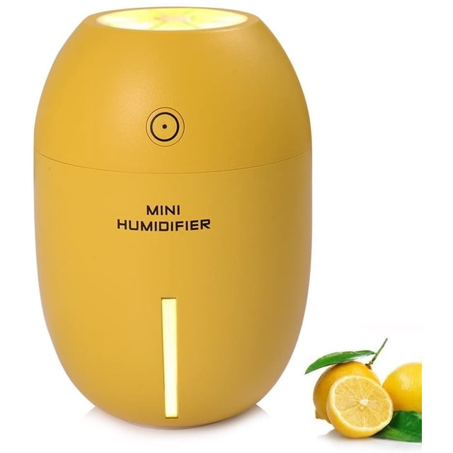 Humidificador USB ultrasónico de oficina 180 ml Forma de limón Humidificador de niebla fría portátil de aire para automóvil Humidificador de dormitorio para casa Escritorio Spa Bebé Niños brillar Electrónica