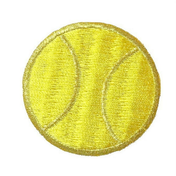 LARGE - Tennis Ball - Yellow-Gold - Iron on Applique - Embroidered Patch