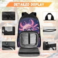 thumbnail image 3 of Yspwyqan Galaxy Axolotl Backpack Set with Lunch Box Pencil Case for Girls, 17 Inch Double Zipper Lightweight School Bags Fits 14" Laptop for School Travel Hiking, 3 of 7
