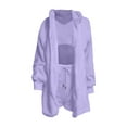 thumbnail image 4 of BLVB Women's Fuzzy 3 Piece Sets Pajamas Outfits Soft Hooded Cardigan Jacket Coat And Crop Top Shorts Cozy Lounge Set, 4 of 5