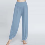 YUEHUA Womens Harem Trousers - Ladies Casual Pants -Elasticated Waist - Soft Stretchy Fabric - Full Length - Plus Size US