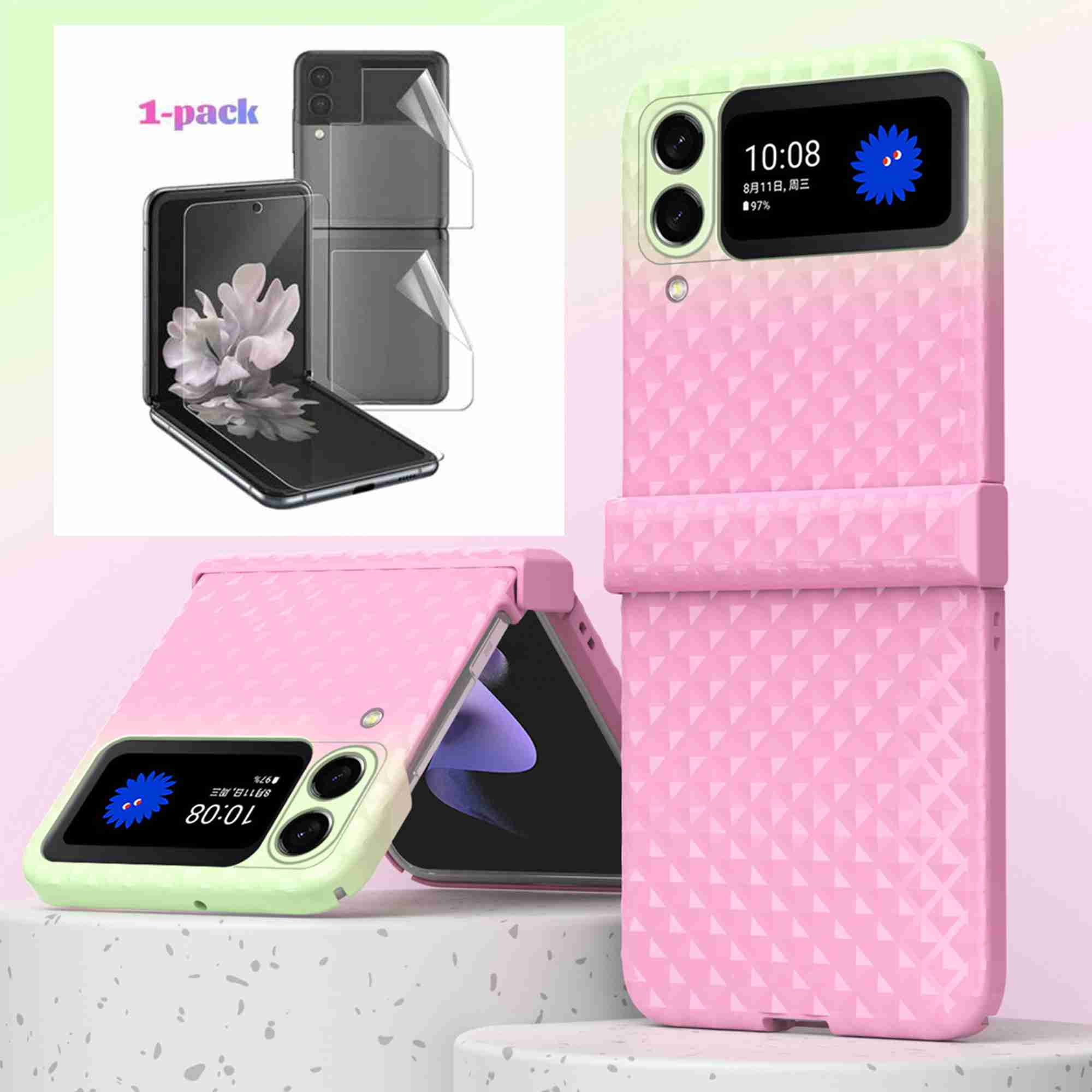 Dteck Galaxy Z Flip 3 5G Case with Hinge Protection, Gradient Hard PC