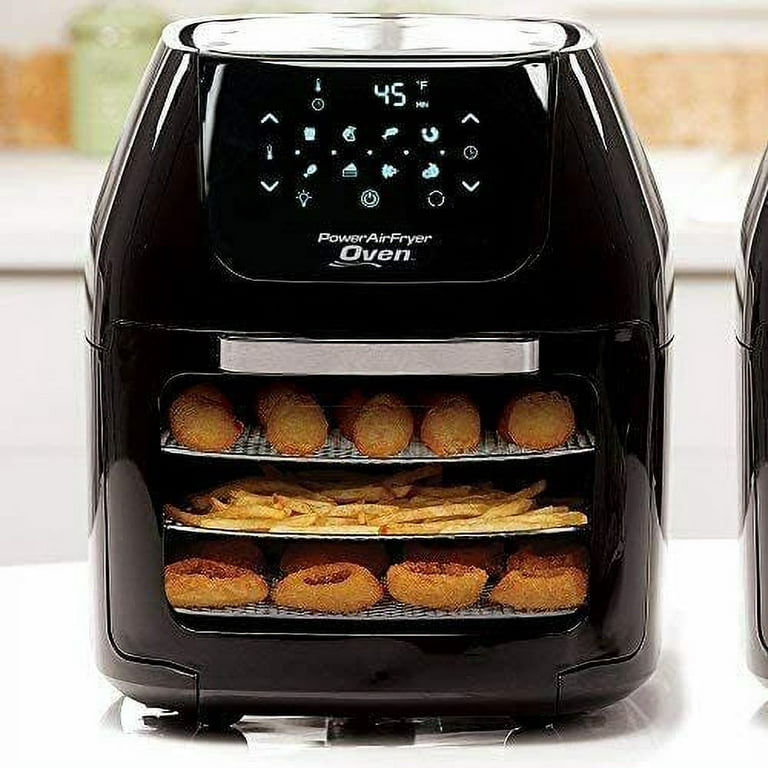 PowerXL Air Fryer Pro, Crisp, Cook, Rotisserie, Dehydrate; 7-in-1 Cooking  Features; Deluxe Air Frying Accessories; 3 Recipe Books (6 Qt, Black)