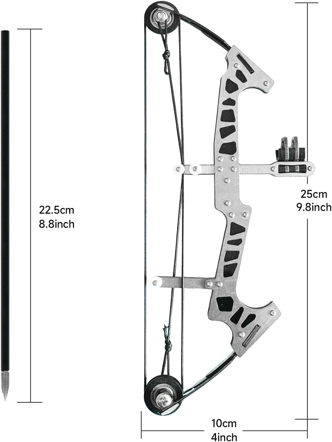 Mini Archery Bow Set Right Hand Mini Compound Bow Mini Hunting Bow Metal Material Catapult RH/LH for Hunting Shooting Practice Archery Entertainment Fun
