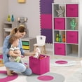thumbnail image 6 of Sorbus 11" Collapsible Fabric Storage Cubes - 6 Foldable Bins with Handles for Clothes, Toys, Books (Pink), 6 of 6