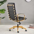 thumbnail image 3 of LUXMOD High Back Executive Office Chair with Armrest Adjustable Swivel Chair in Durable Vegan Leather Modern Gold Office Chair Ergonomic Desk Chair for Extra Back and Lumbar Support, 3 of 8