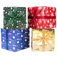 thumbnail image 1 of Cajas de regalo JWSCYSY, 4 unidades, 22 x 22 x 22 cm, diseños navideños, 1 of 7