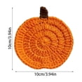thumbnail image 2 of Fall and Halloween Decor, 1Pc 4 Inch Diameter Hand Crocheted Halloween Pumpkin Coaster, Woven Yarn Pumpkin Fall Table Decor, Anti-Scald Halloween Mat for Mugs, Cups and Drinkware,, 2 of 6