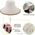 thumbnail image 3 of Sombrero de ala ancha para mujer, sombrero para el sol de algodón, plegable, reversible, con borde con cable, protección UV, verano, playa, viaje, jardín, 3 of 5
