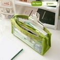 thumbnail image 3 of Lksixu Clear Pencil Case, Large Capacity Pencil Pouch with Zipper and Compartments, Transparent PVC Stationery Organizer Exam Pencil Storage Bag, Travel Cosmetic Makeup Bag Office Supplies, 3 of 6