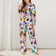 thumbnail image 3 of Wukai Mexican Bright Style Print Women's Pajama Set - Soft Long Sleeve Sleepwear for Comfort and Style-, 3 of 9