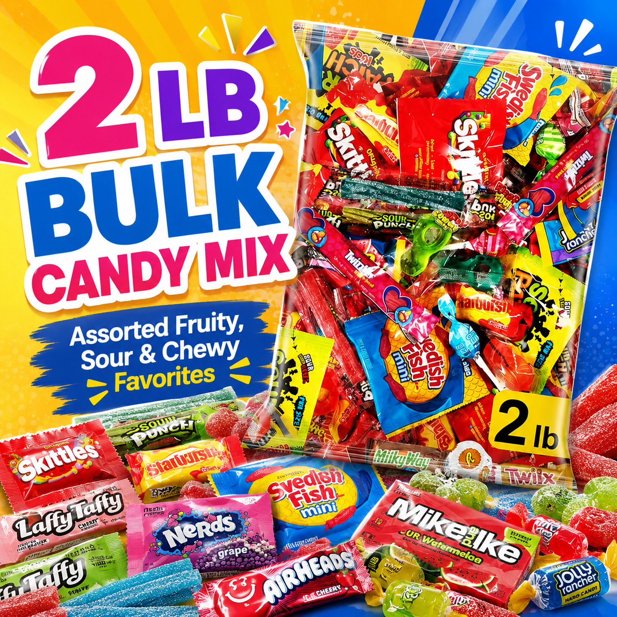 TheCandyWholesaler Assorted Candy Mix, 2 lb, Individually Wrapped