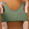 thumbnail image 6 of Plus Size Women's Wireless Tank Top Bra, Mesh Panel & Wide Adjustable Straps, Seamless Breathable Support for All-Day Comfort Green XXL, 6 of 9