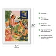 thumbnail image 2 of Libby’s Hawaii - Luau Beach Party - Vintage Canned Pineapple Juice Advertisement by Lafferty c.1957 - Japanese Unryu Rice Paper Art Print (Unframed) 17 x 22 in, 2 of 4